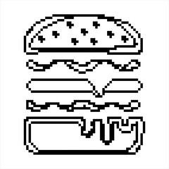 Burger Icon Pixel Art Y_2210002