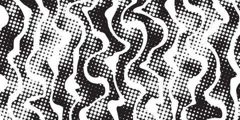 Abstract hypnotic pattern with black-white striped lines. Psychedelic background. Op art, optical illusion