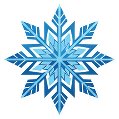 blue snowflake with intricate geometric patterns no background vector file.
