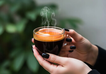woman holding a cup of coffee 
