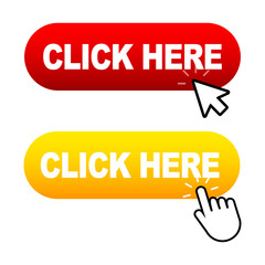 Click here buttons call to action icons. Vector illustration