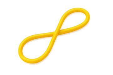 Transparent background displaying yellow infinity sign symbolizing eternal continuity, interconnected cycles, unending potential