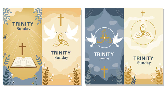 Holy Trinity Sunday Religious Vector Art Collection