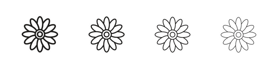 Gerbera icon outline vector sign, linear style pictogram.