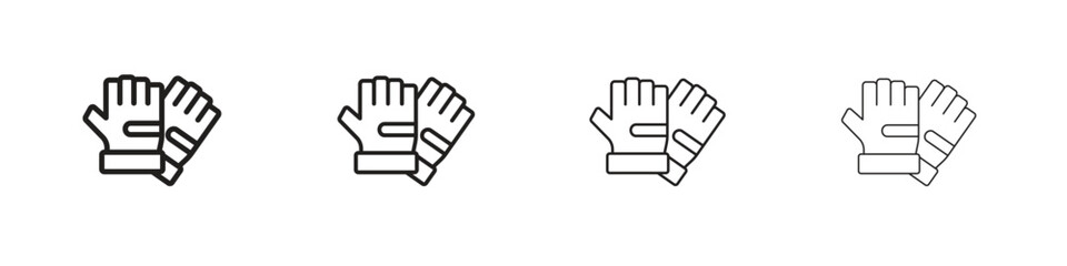 Fitness Gloves icon outline vector sign, linear style pictogram.
