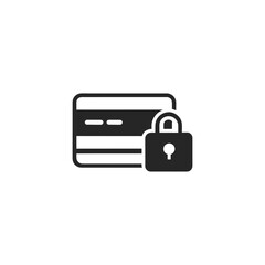 Credit card security lock icon isolated on a white background