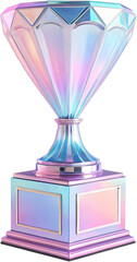 Iridescent Trophy Award with Geometric Design