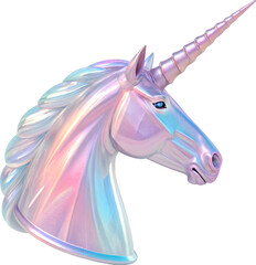 Iridescent Unicorn Head 3D Render