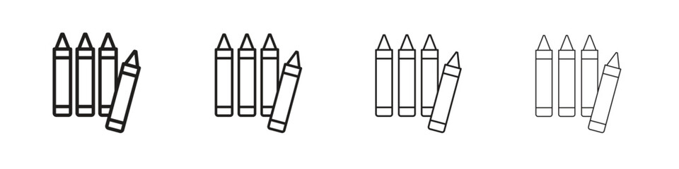 Crayon icon outline vector sign, linear style pictogram.