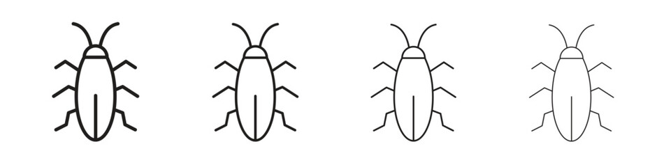 Cockroach icon outline vector sign, linear style pictogram.