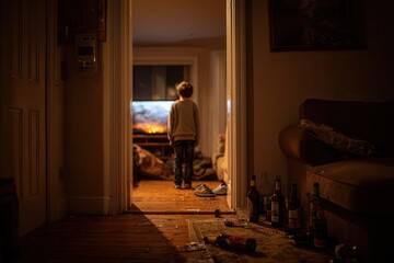child alone in room after parents' alcoholic party