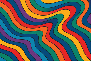 Colorful and Abstract Wavy Patterns Modern and Retro Designs