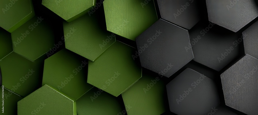 Aufkleber elegant green and slate textured background featuring stylish modern hexagon patterns and shapes