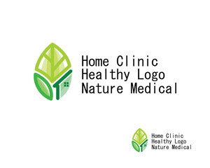 health care nature logo creative green house clinic medical design concept
