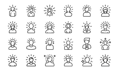  Collection of Glowing Digital Marketing, Communication, and Business Icons