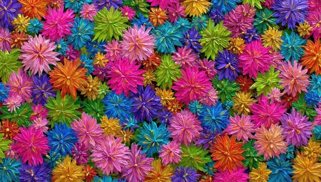 Vibrant, colorful flower field