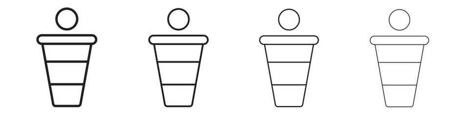 Beer pong icon outline vector sign, linear style pictogram.