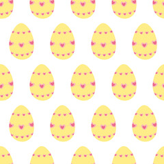Colorful Easter Eggs decorated Heart Shape beads Seamless Pattern Easter or Seasonal Background idea