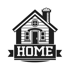 Black and white home icon design