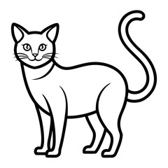 Fototapeta premium Simple outlined cat standing upright