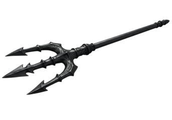 Ancient Trident Monochrome Render on transparent background