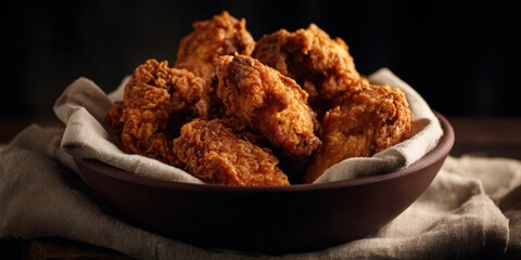 The Deliciously Crispy Fried Chicken Served in a Rustic Bowl