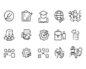 startup, management, business. Editable stroke. Outline icon collection