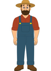 Farmer Man Vector Character in Front