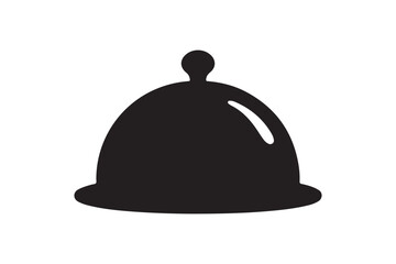 Fototapeta premium Classic Restaurant Food Dome Platter Cloche Silhouette Icon