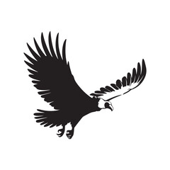 Naklejka premium Condor in Flight Silhouette: Impressive Vector Illustration for Nature and Wildlife