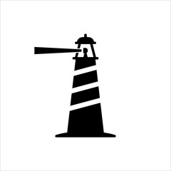 Lighthouse Icon, Light Tower For Navigational Aid