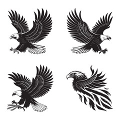 Fototapeta premium American Eagle Head with USA Flag