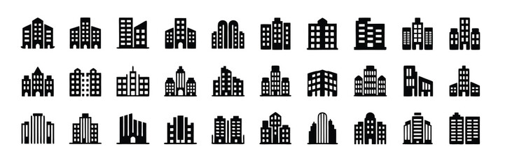 Building and City Icons Set.