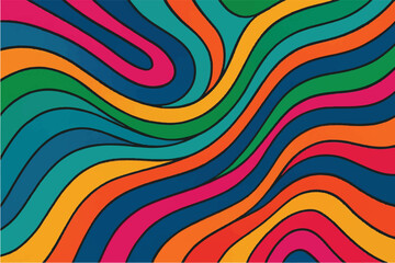 Obraz premium Colorful and Abstract Wavy Patterns Modern and Retro Designs