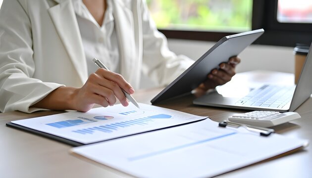 Digital tablet in professional setting - Powered by Adobe