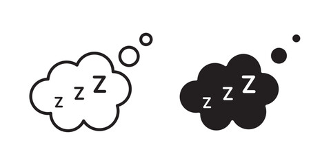 Obraz premium Zzz Icon , Sleep, Nap, Tired, Bedtime, Rest – Flat Vector Illustration.
