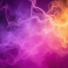 Colorful abstract smoke swirling in purple and orange hues  
