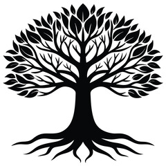 Tree vector silhouette Single collection 