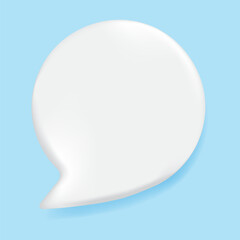 3d Speech bubble Blank Chat message notification. Round Ellipse chat icon 3d Vector popup. white chat icon 3d Vector popup, Realistic 3d design for your conversation ,social media  your website