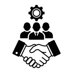 Teamwork, Partnership, and Business Collaboration:  A Strong Handshake Icon.