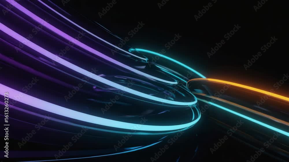 Aufkleber swirling colorful neon lights create a mesmerizing futuristic design, offering a captivating touch o
