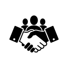 Teamwork Partnership: Strong Handshake Icon, Business Deal, Agreement Symbol