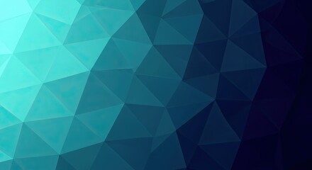 A vibrant geometric pattern with a gradient from teal to dark blue