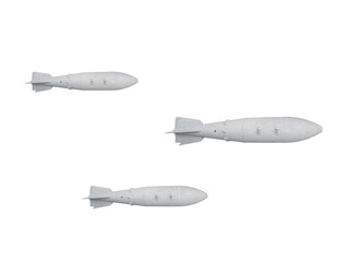 Three Soviet FAB-250 aerial bombs are isolated.