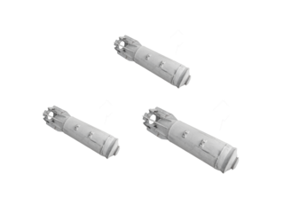 Three FAB-100 aerial bombs with tail fins are isolated.