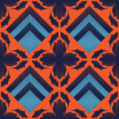 vintage embroidery ikat ethnic batik boho aztec tribal ancient pattern seamless background for fashion fabric and textile,2d illustration