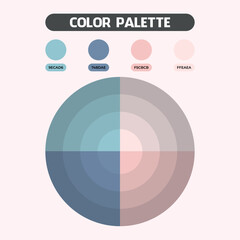 pastel color palette infographic vector design template