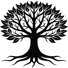 Tree vector silhouette Single collection 