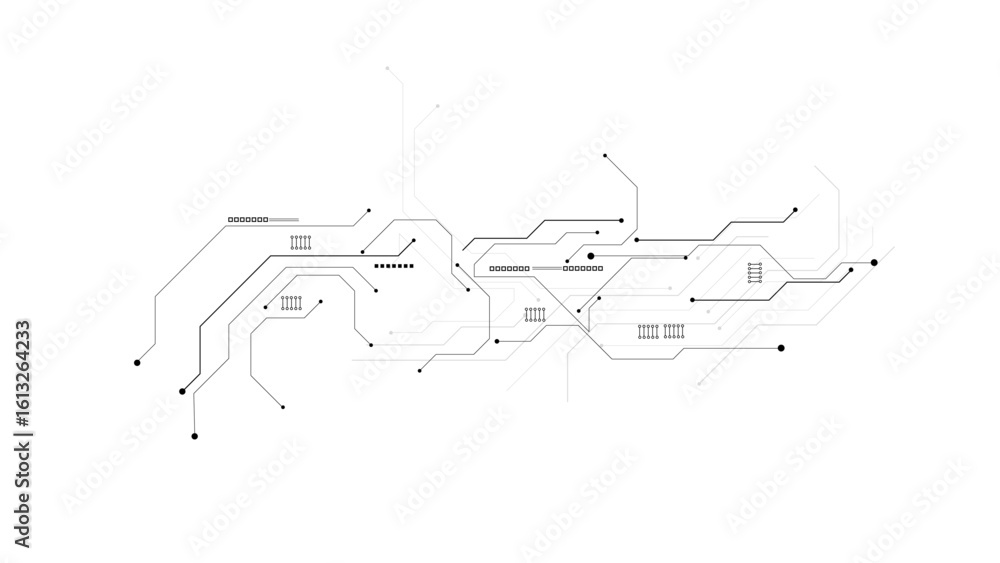 Poster vectors white abstract geometric dots and lines connection circuit concept.