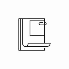 document with paperclip icon sign vector